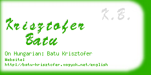 krisztofer batu business card